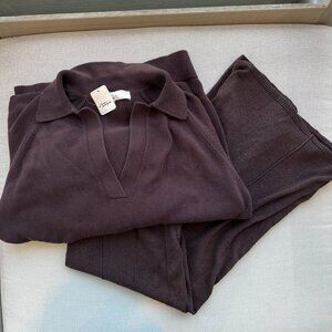 NWT Free People Drea Two Piece Sweater Set in Hot Fudge Brown Medium